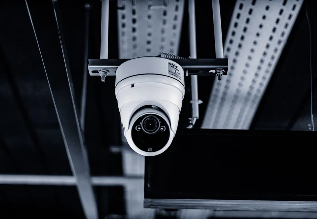 Security camera installed as part of a commercial network and IT setup by BSic in Nassau