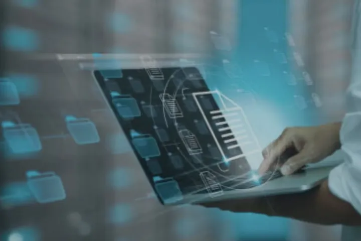 Network consulting and data management on a laptop connected to a business server network in Nassau